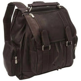 Piel Leather Double Loop Flap Over Laptop Backpack - Luggage Base